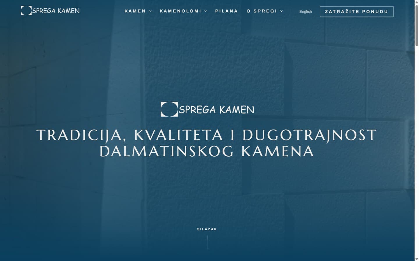 Sprega Kamen d.o.o., Plano near Trogir: A block of stone that turns in the browser, eleven finishes on the surface and a drive through three quarries