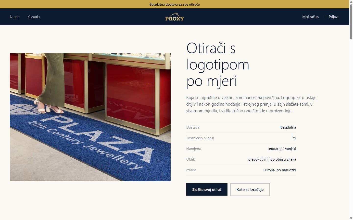 Proxy d.o.o., Solin: A logo doormat designer where the customer sees exactly what goes to production